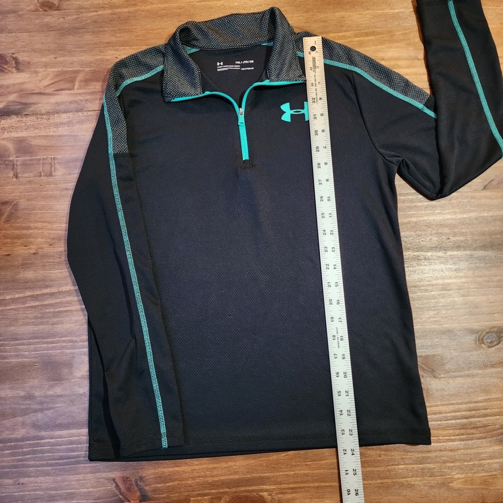 Under Armour Athletic 1/4 Zip Pullover UA Tech HeatGear Size Youth XL Black - Picture 6 of 8